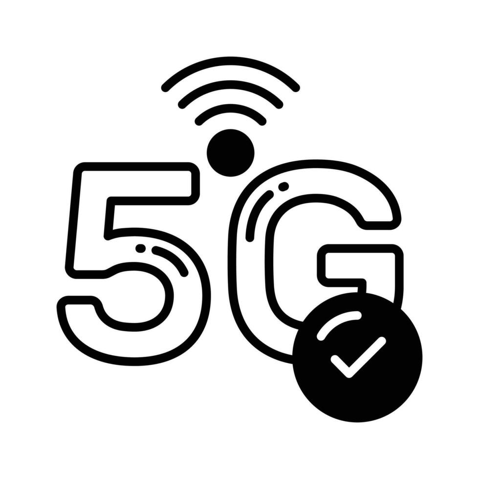 Creatively designed 5G network signals location icon in trendy style, 5G technology vector