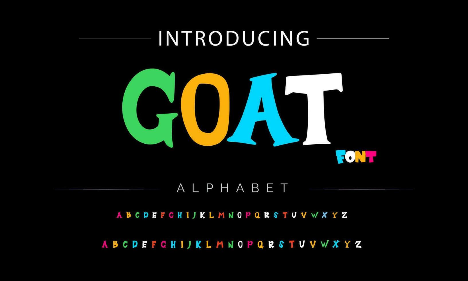 Funky colorful cartoon font type. Vector alphabet