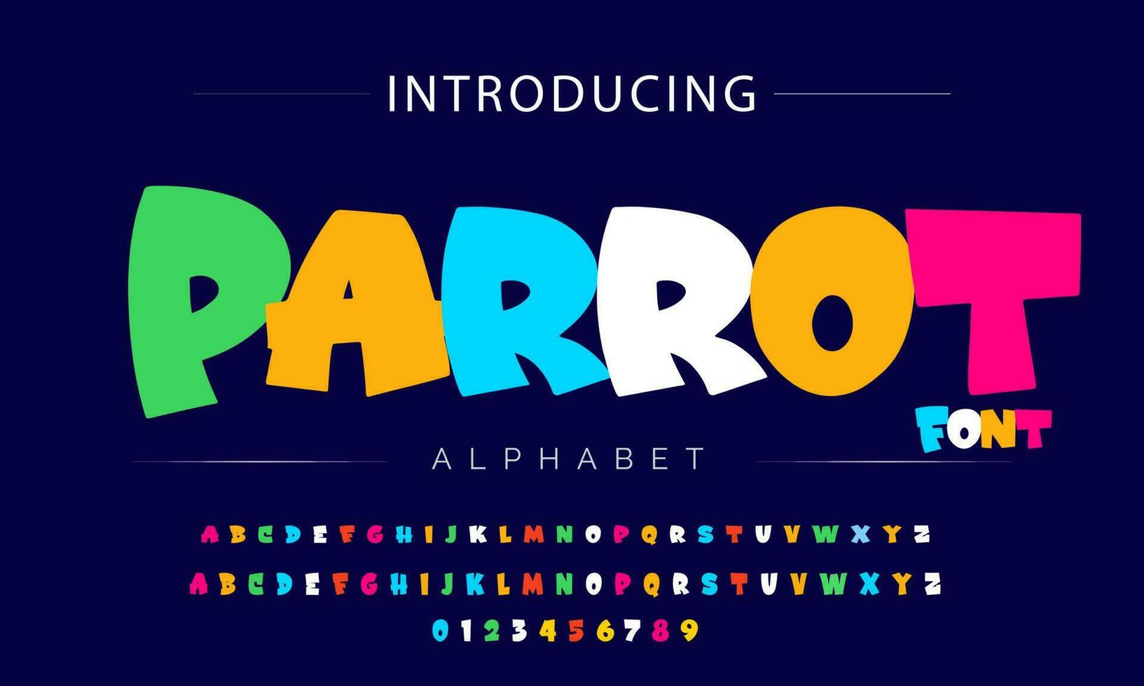 Funky colorful cartoon font type. Vector alphabet