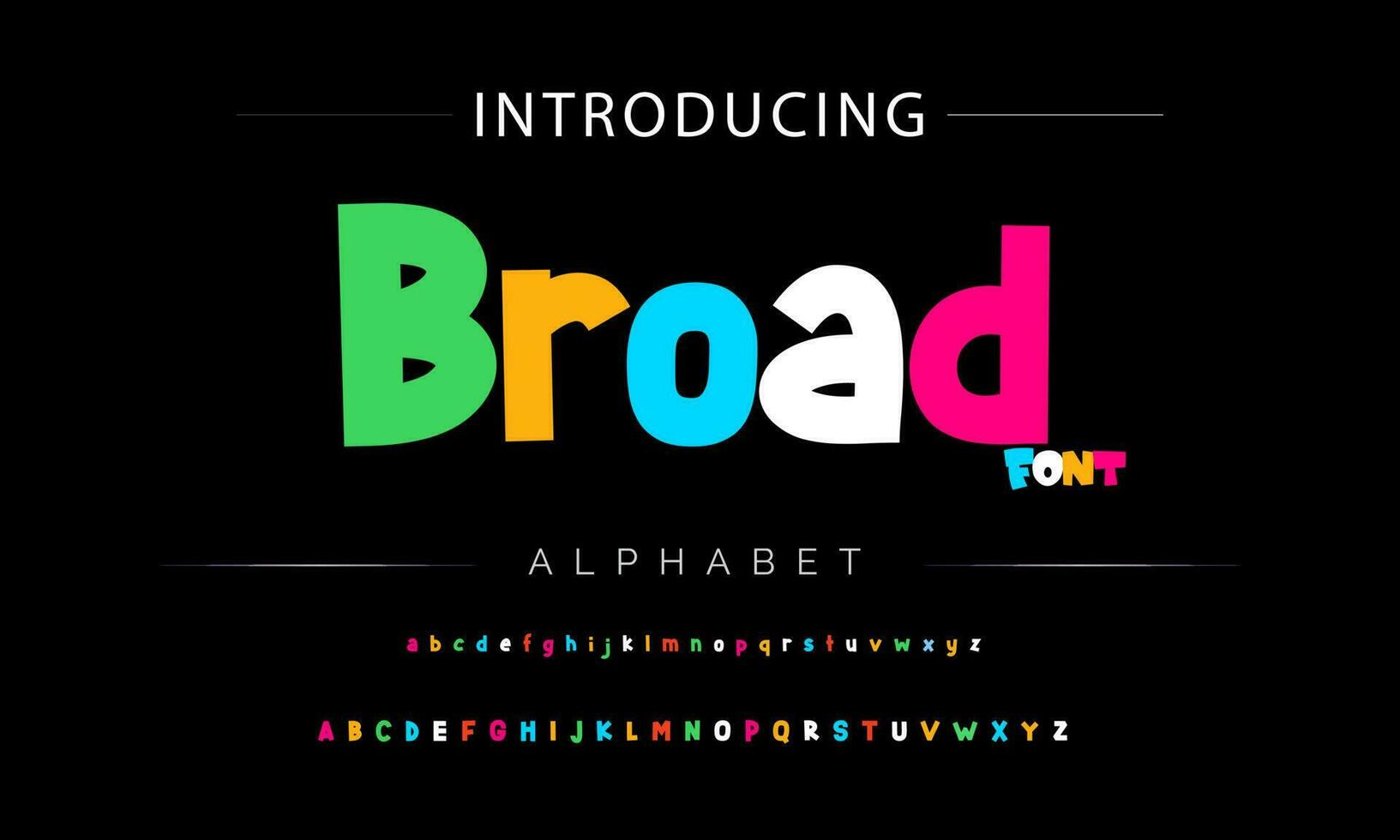 Funky colorful cartoon font type. Vector alphabet