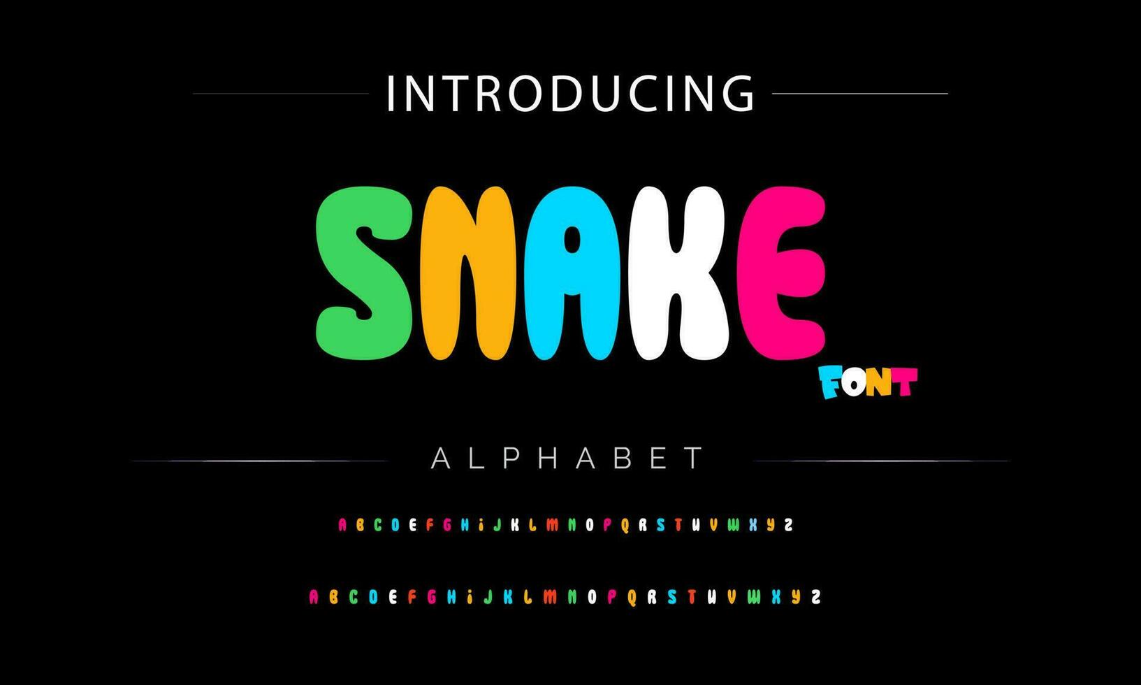 Funky colorful cartoon font type. Vector alphabet