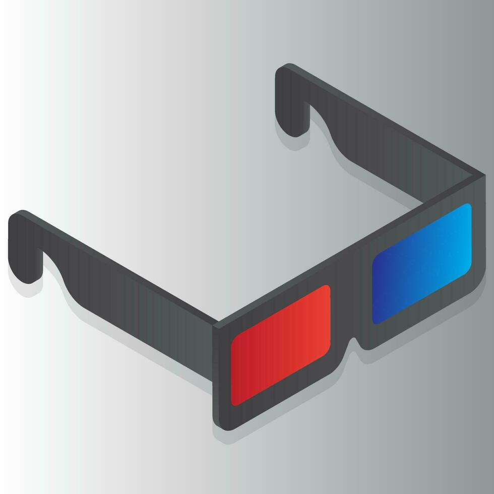 Colorful goggles lens in 3d style on grey background. vector