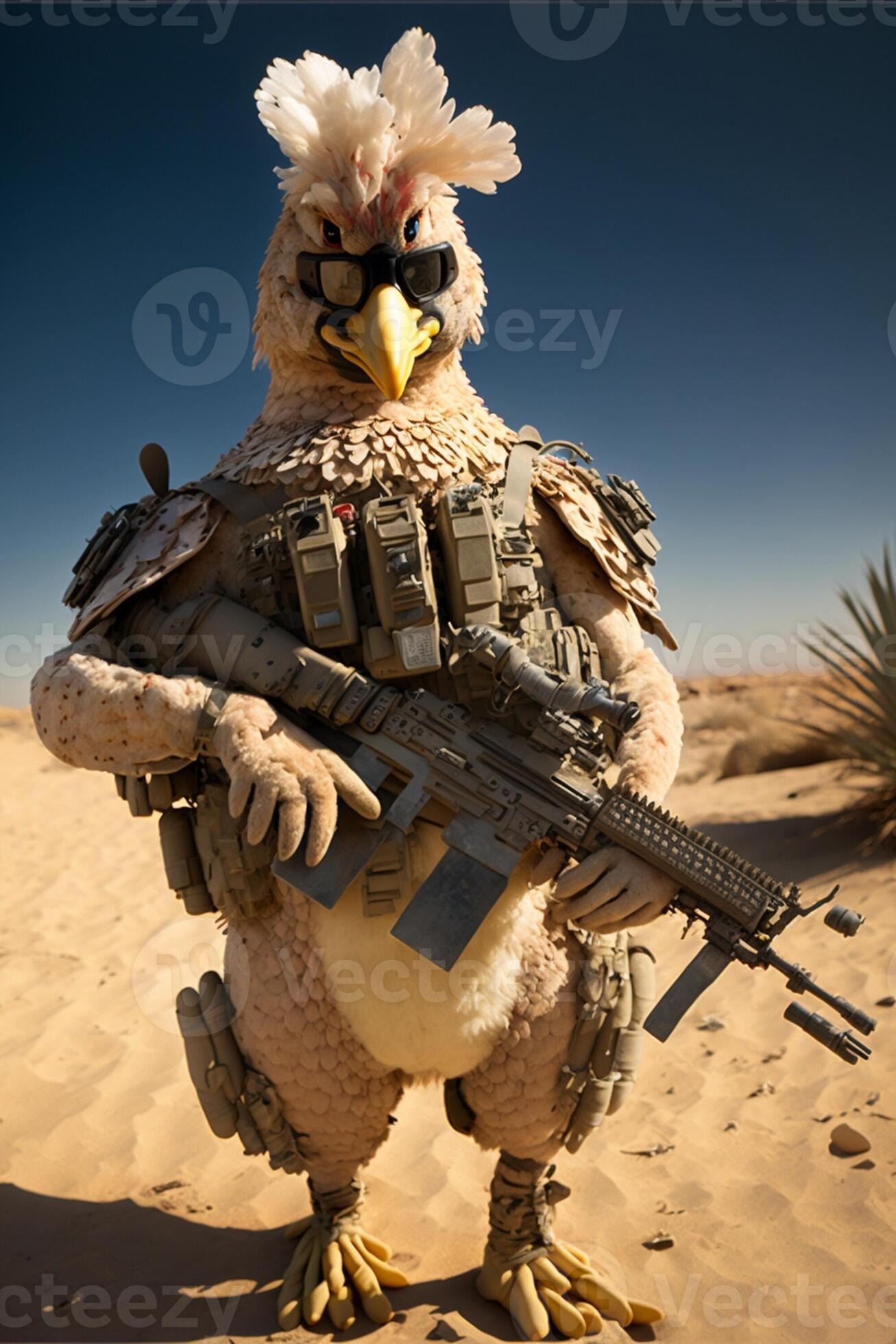 bird that is standing in the sand with a gun. . 23879937 Stock Photo at