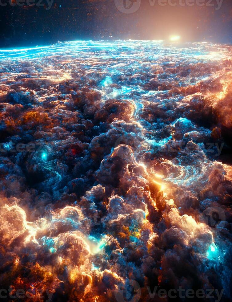 view of the earth from above the clouds. . photo