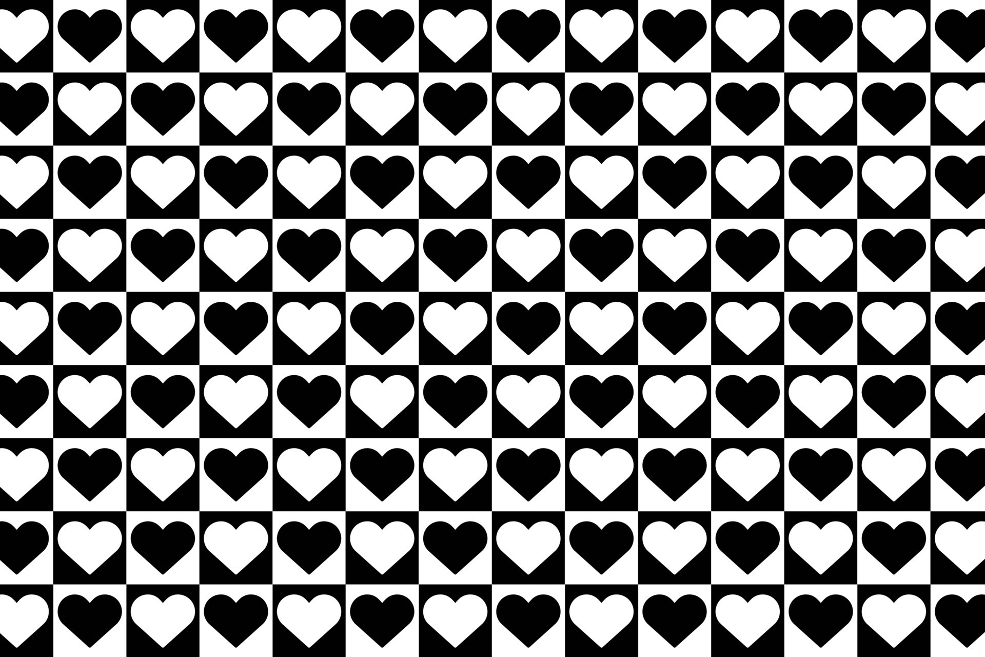 Black and white heart blocks seamless pattern. Love hearts wallpaper
