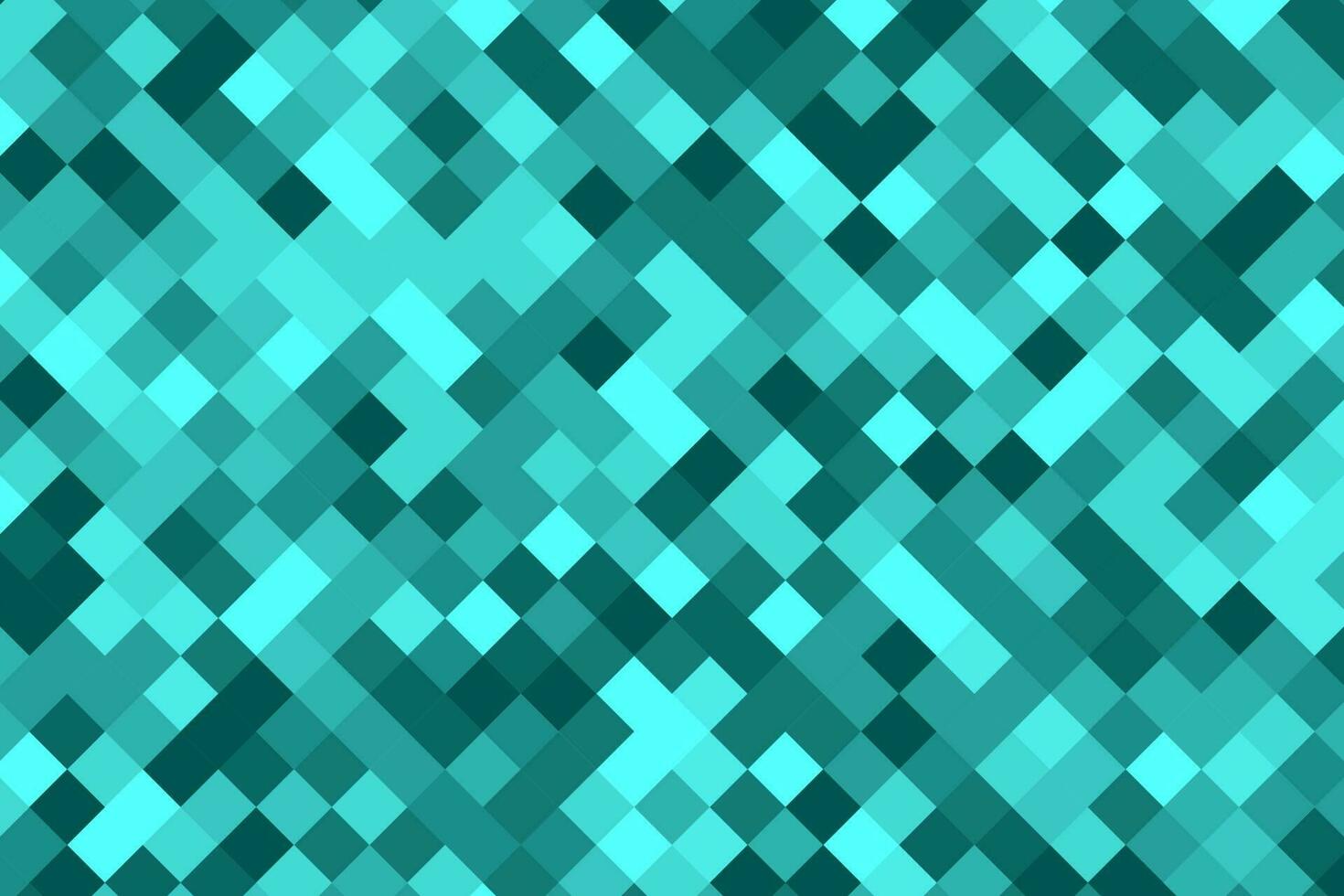 Cyan blue pixel square background. Technology data tiles. vector