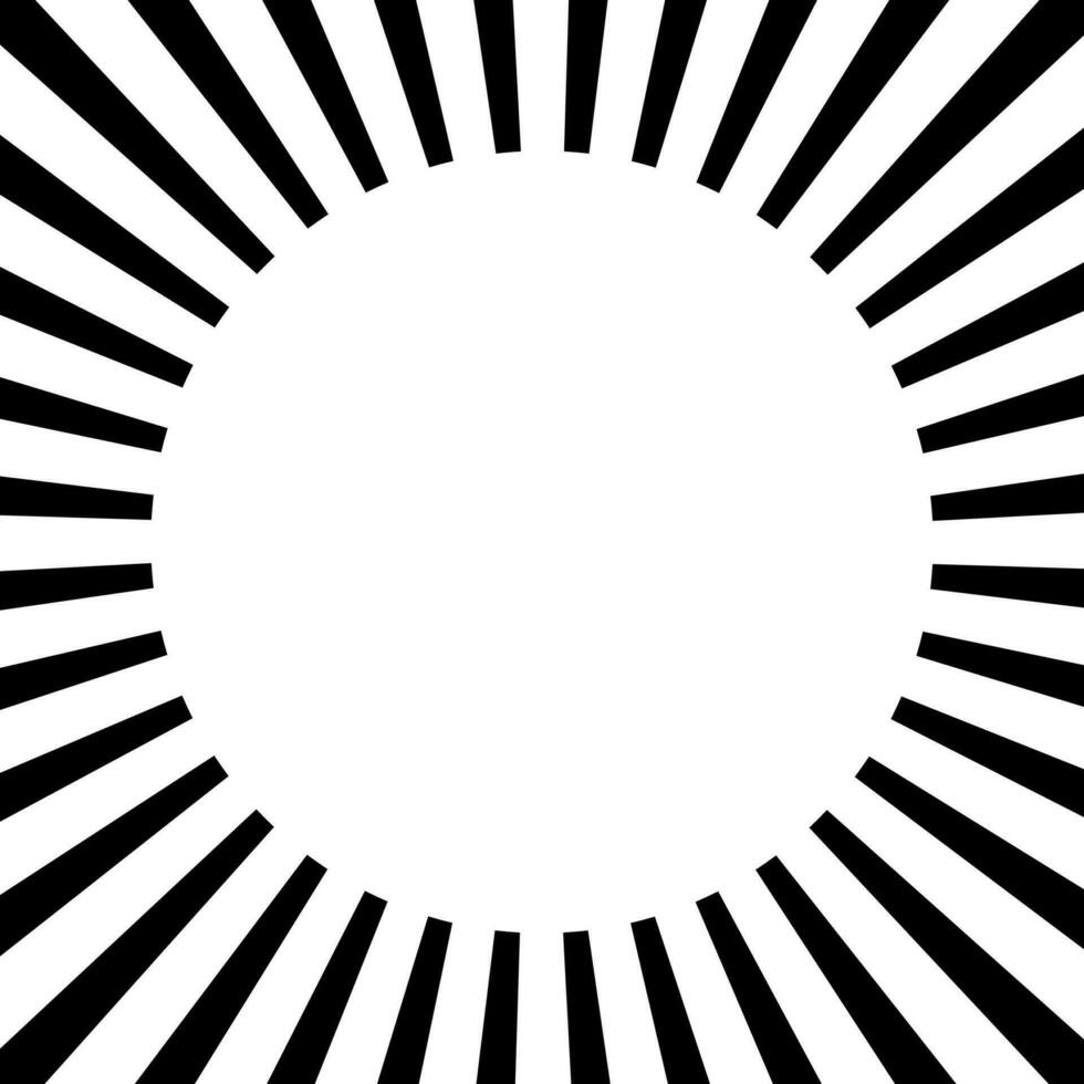 Black and white op art lines pointing to message. Text circle frame. vector