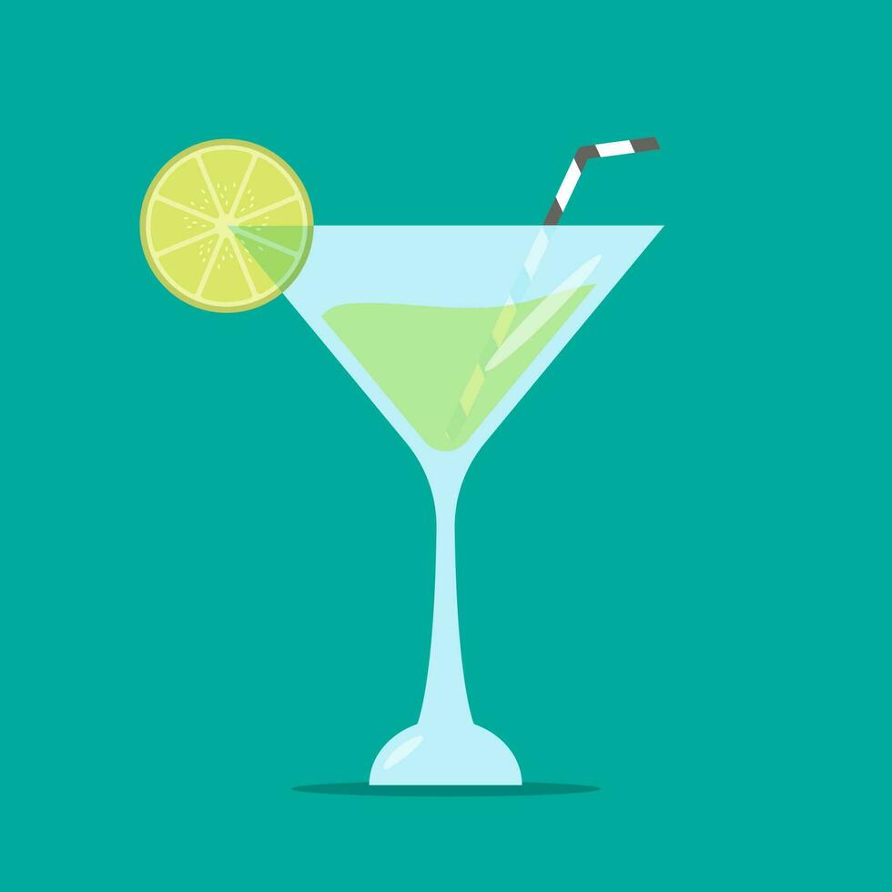 Hand drawn flat cocktail drink illustrationHand drawn flat soft drink cocktail illustration vector