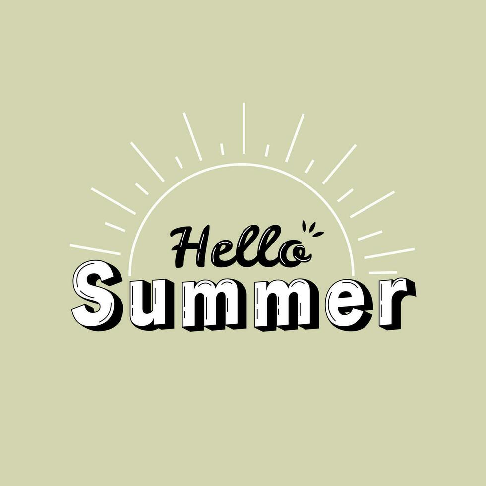 Hello summer text label vector