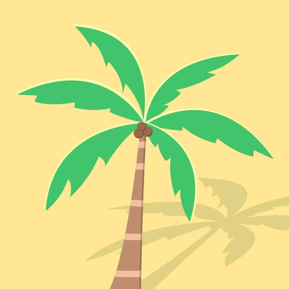 Hand drawn flat palm tree illustration vector