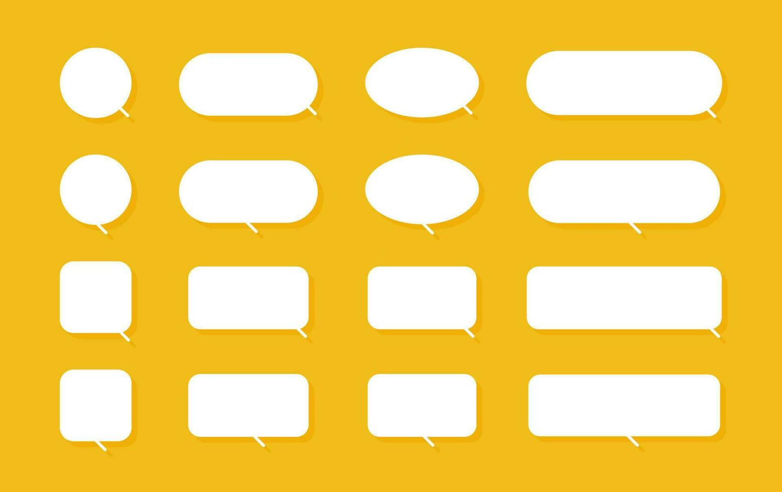 White speech bubble element collection, Vector text box, Empty space speech bubble.