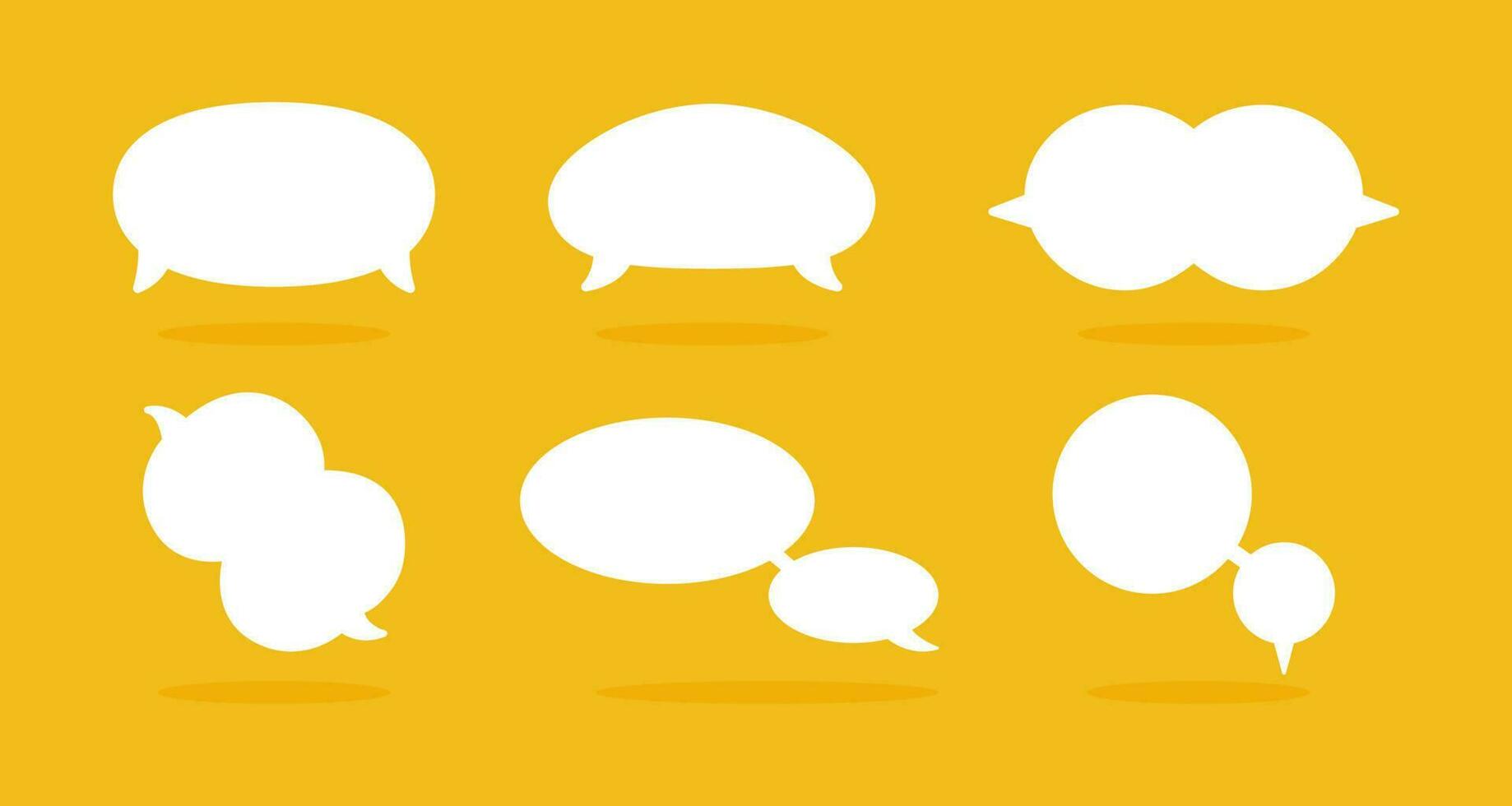 White speech bubble element collection, Vector text box, Empty space speech bubble.