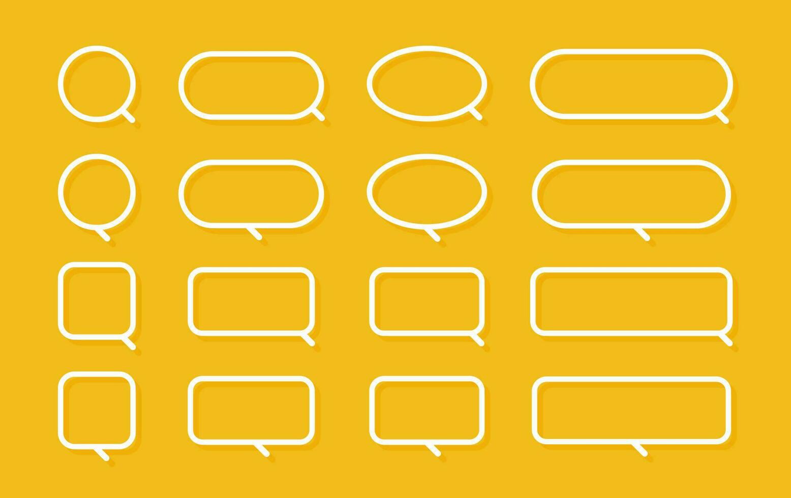 White speech bubble element collection, Vector text box, Empty space speech bubble.