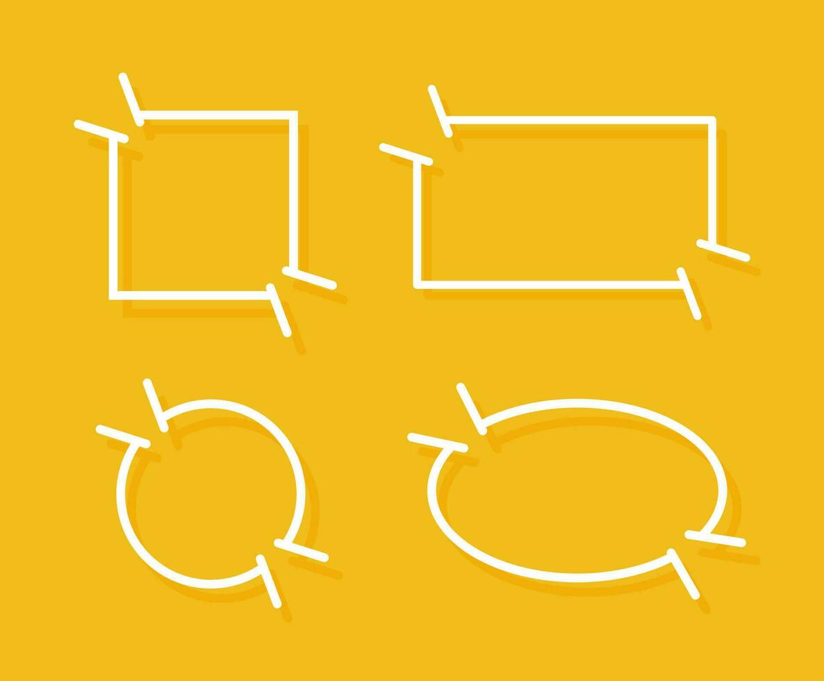 White speech bubble element collection, Vector text box, Empty space speech bubble.
