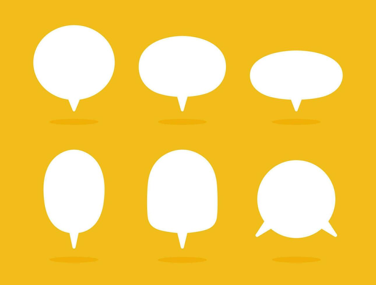 White speech bubble element collection, Vector text box, Empty space speech bubble.