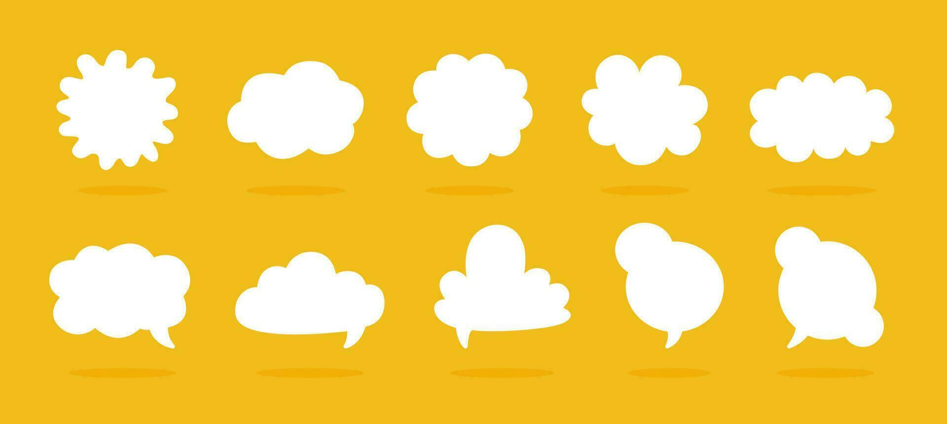 White speech bubble element collection, Vector text box, Empty space speech bubble.