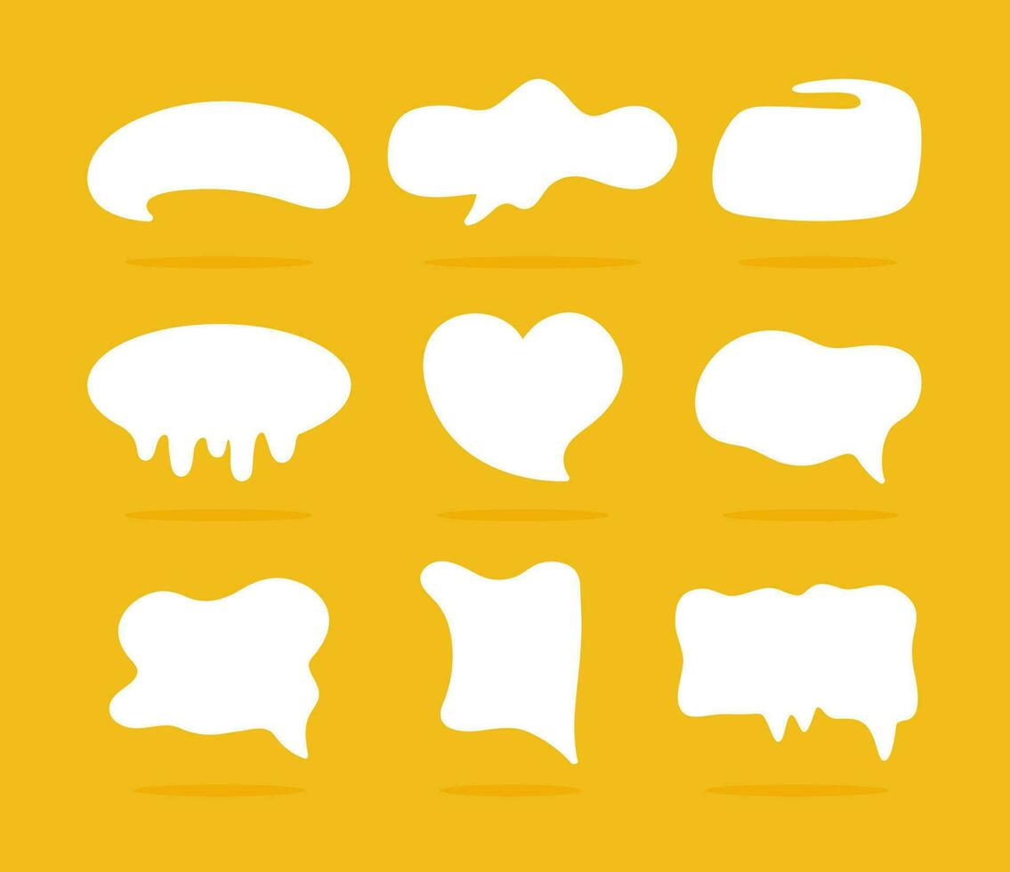 White speech bubble element collection, Vector text box, Empty space speech bubble.