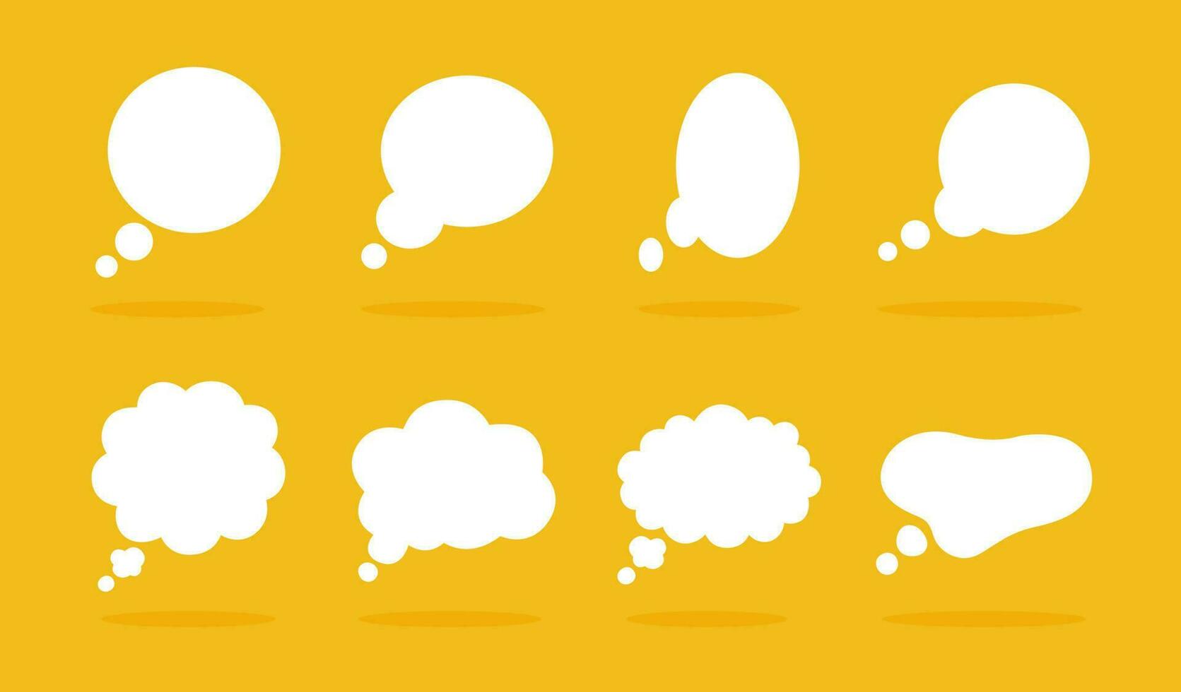 White speech bubble element collection, Vector text box, Empty space speech bubble.