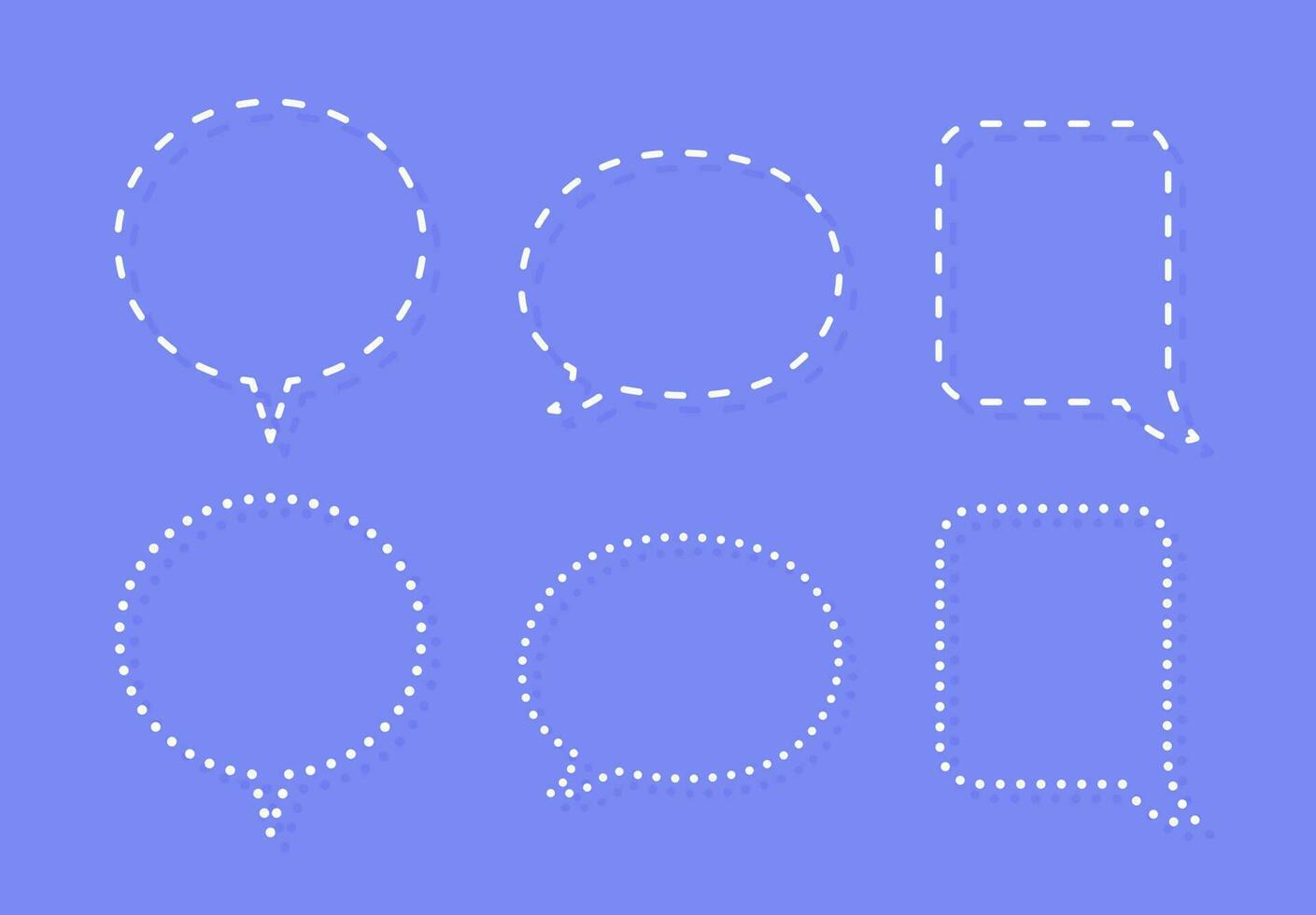 White speech bubble element collection, Vector text box, Empty space speech bubble.