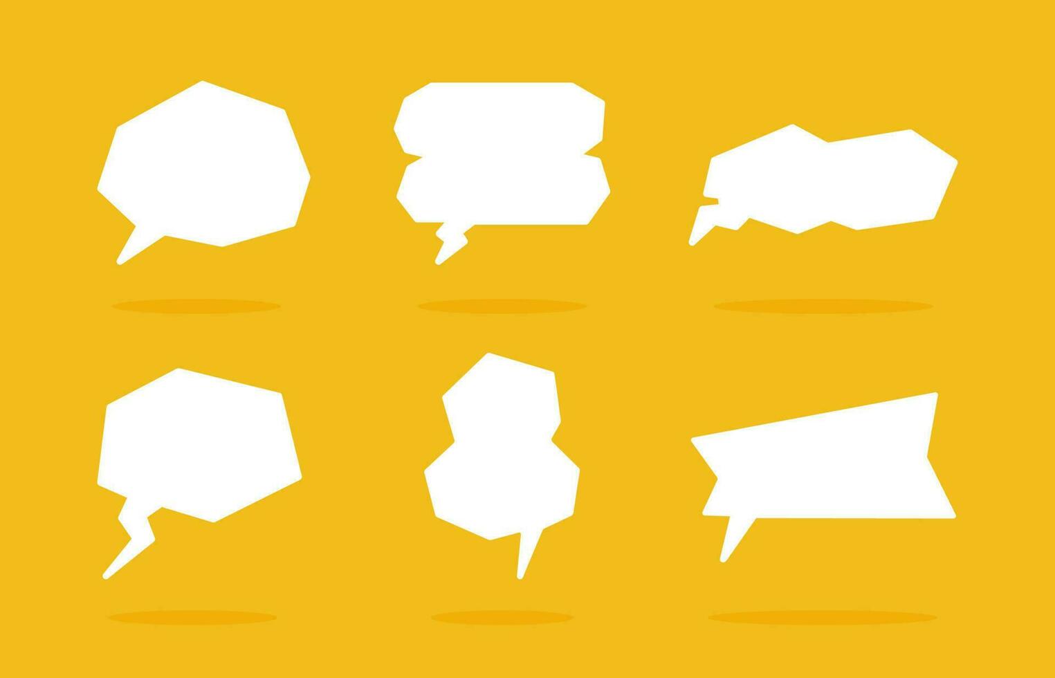 White speech bubble element collection, Vector text box, Empty space speech bubble.