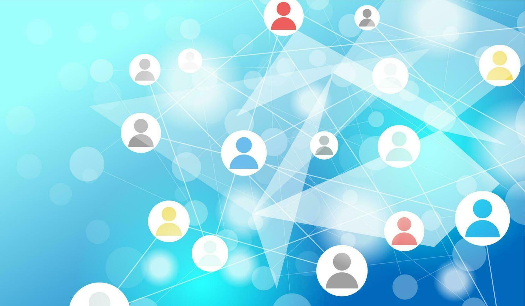 Social network connection concept blue background vector