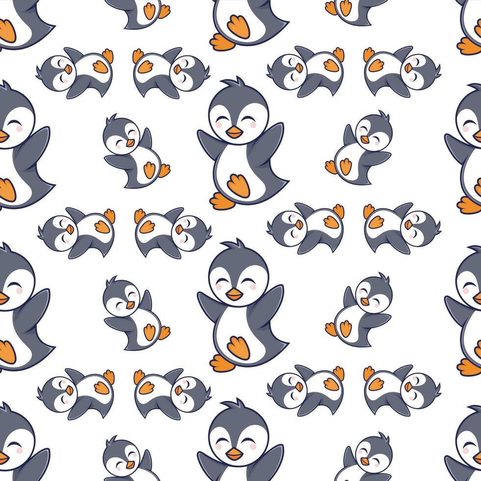 A pattern of penguins with the letter m on it vector