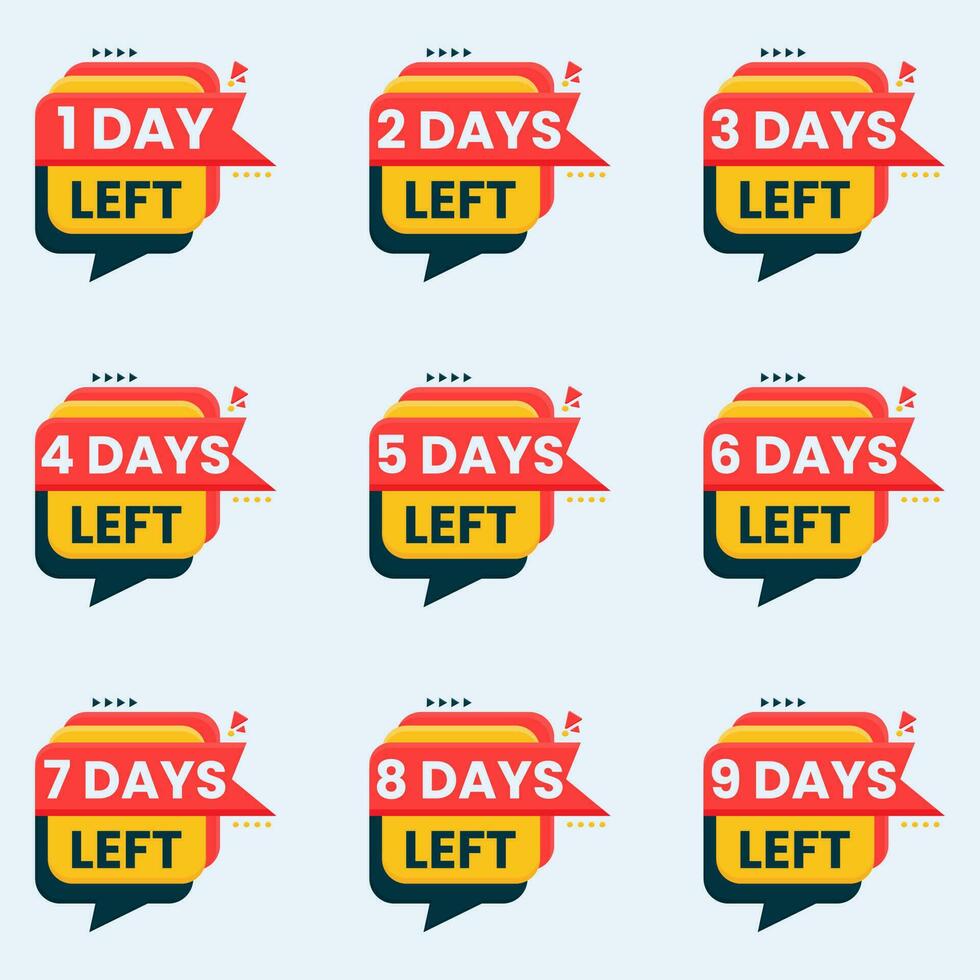 number of days left countdown for sale and promotion banner vector