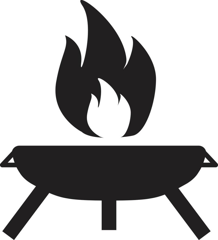 bonfire bowl icon. making campfire outdoors and traveling sign. Diwali festival symbol. flat style. vector