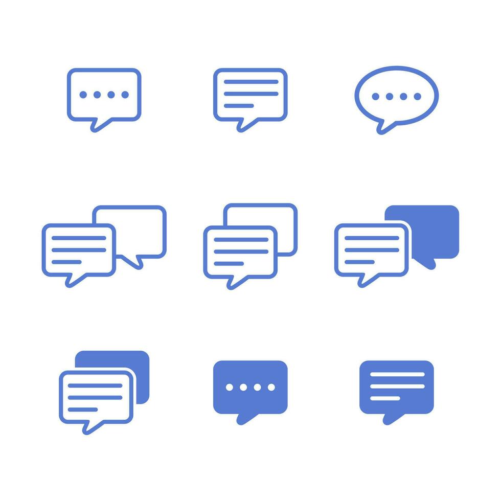 Chat icon set. Message symbol. Flat vector style