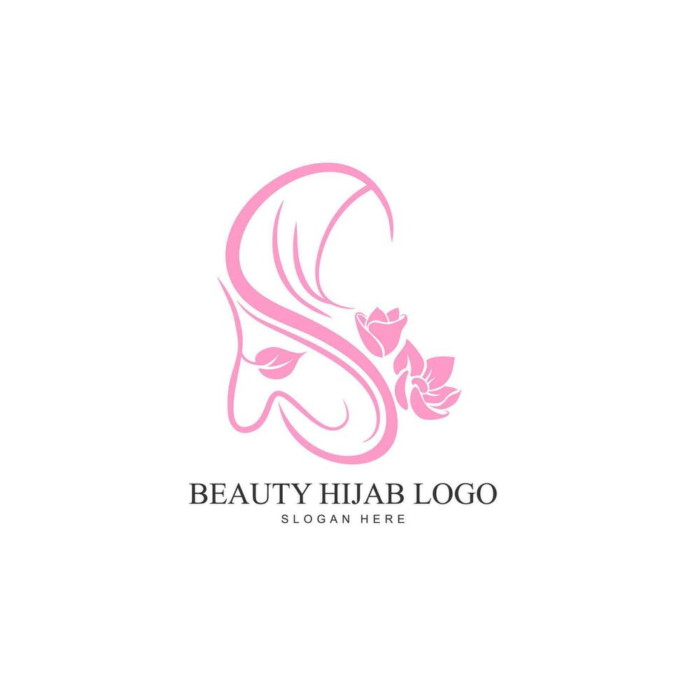 hijab logo icono vector ilustración modelo diseño