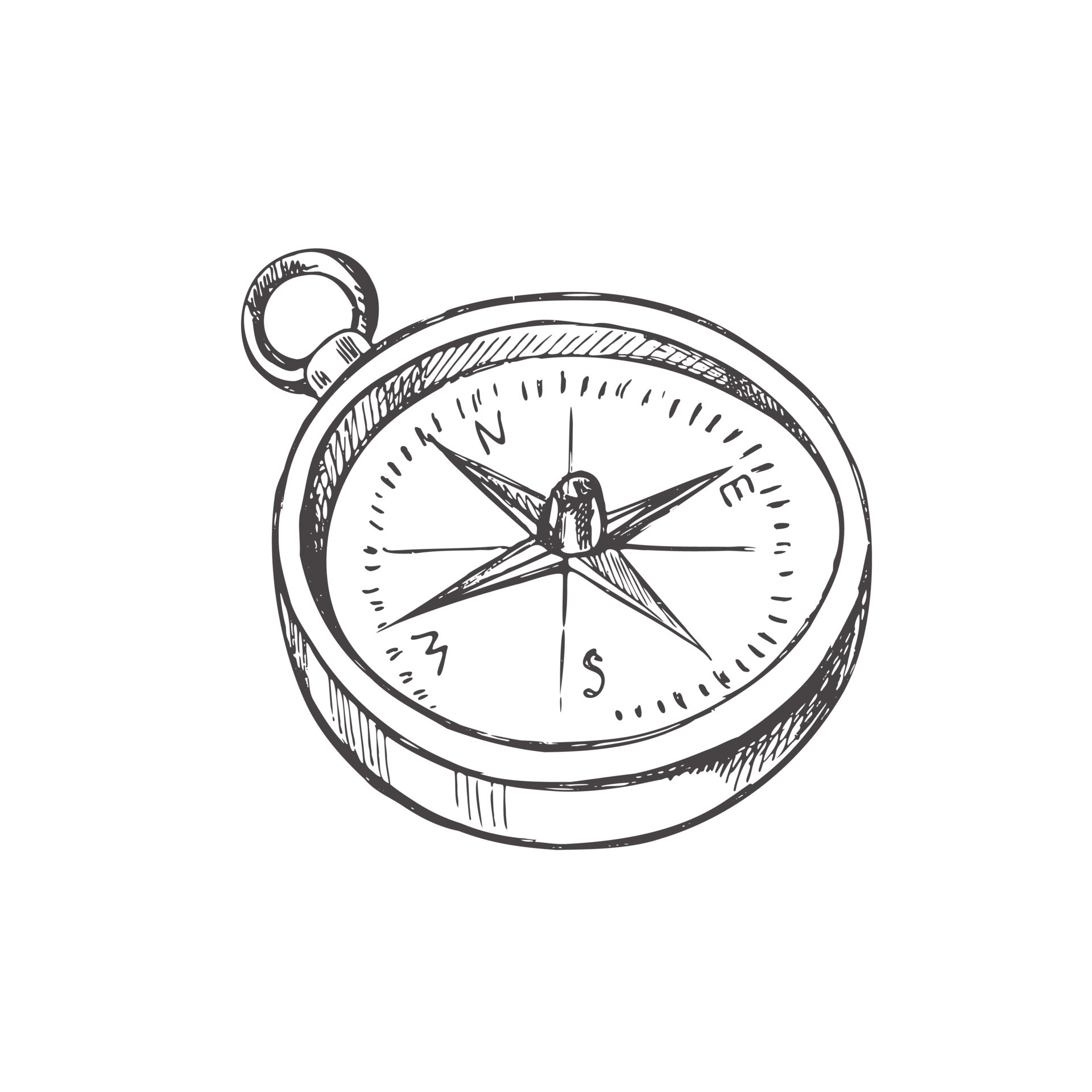 Sketch of the compass Royalty Free Vector Image