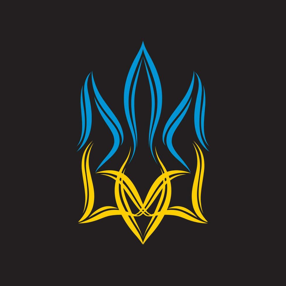 Vector silhouette of the coat of arms of Ukraine