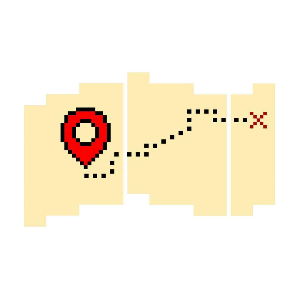 Pointer on treasure map pixel art vector