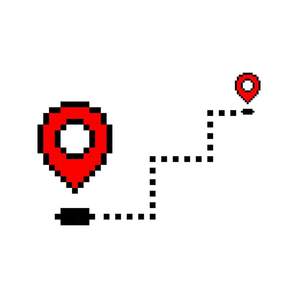 Location destination map pointer pixel art vector