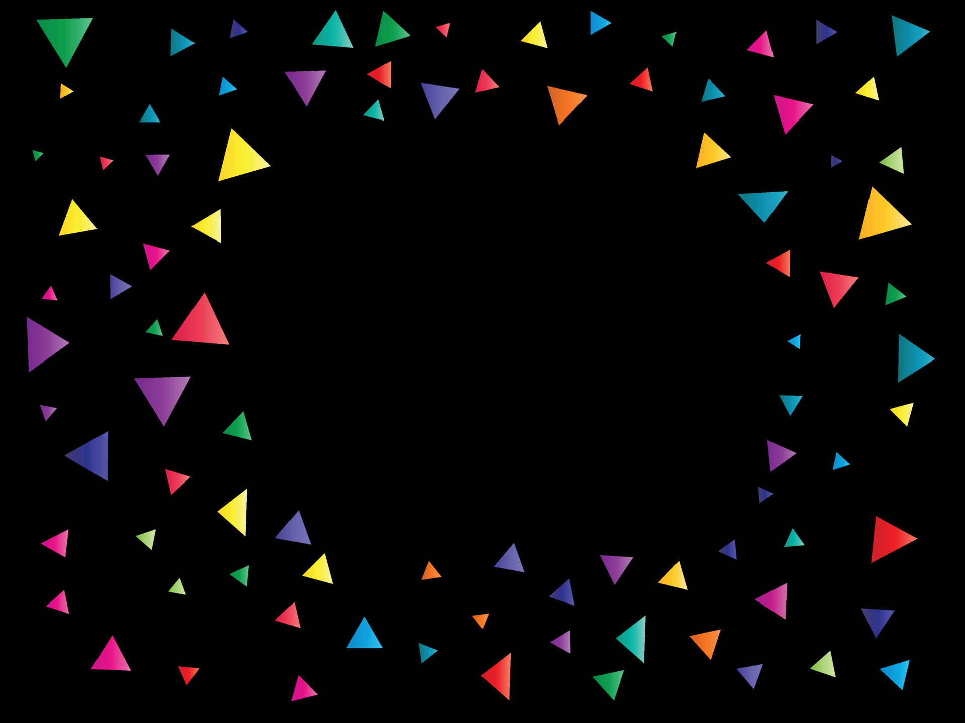 Frame of confetti triangles on black background 23880919 Vector Art at