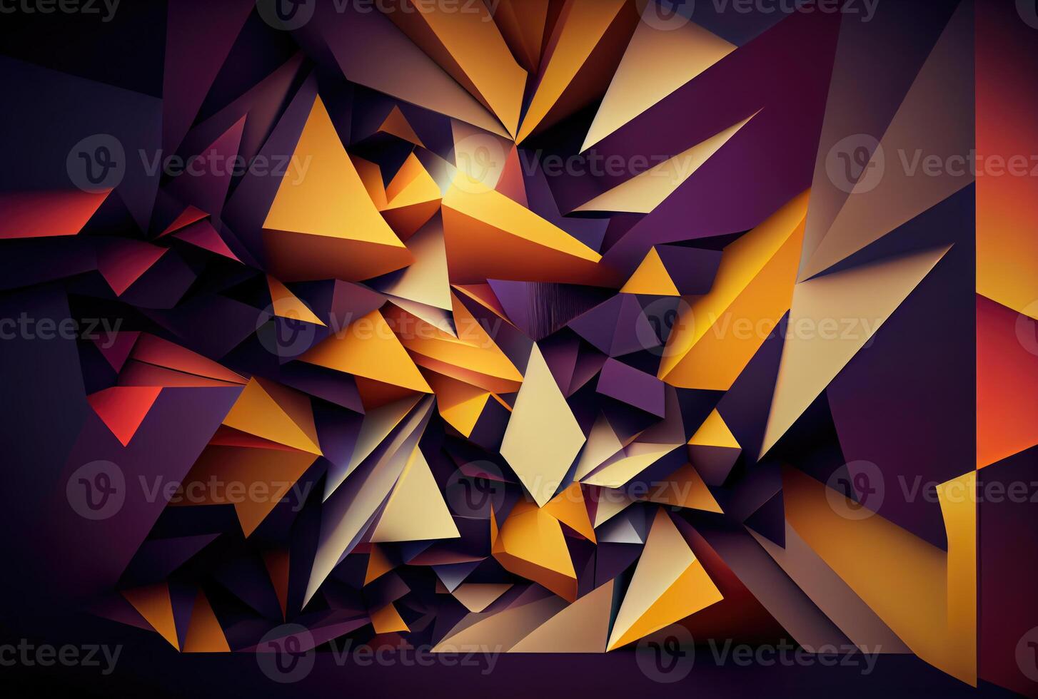 Colorful orange yellow purple and white colors low-poly abstract background of geometric shape. photo
