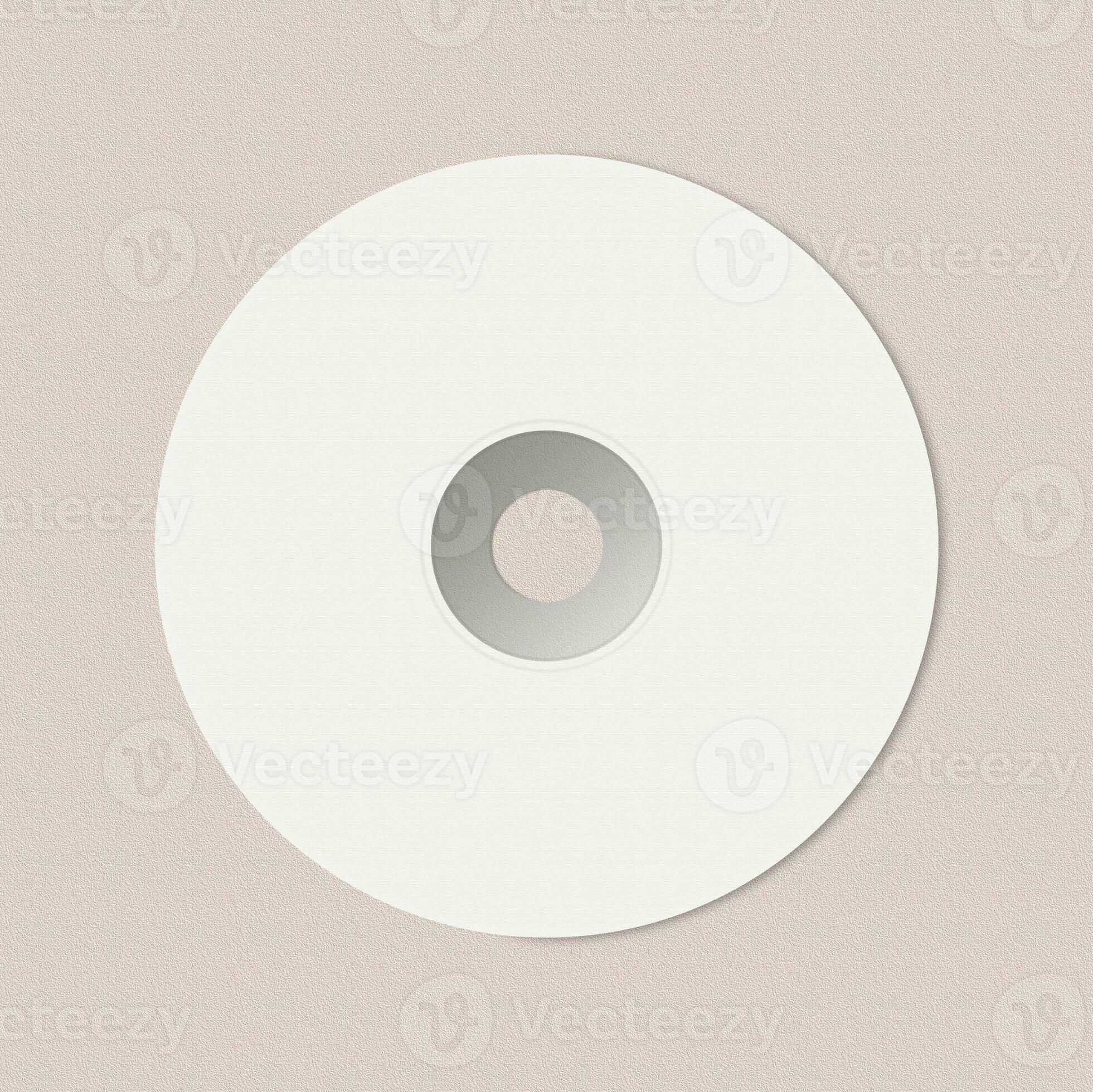 Realistic white CD mockup flatlay. Simple CD disk mock up top view on