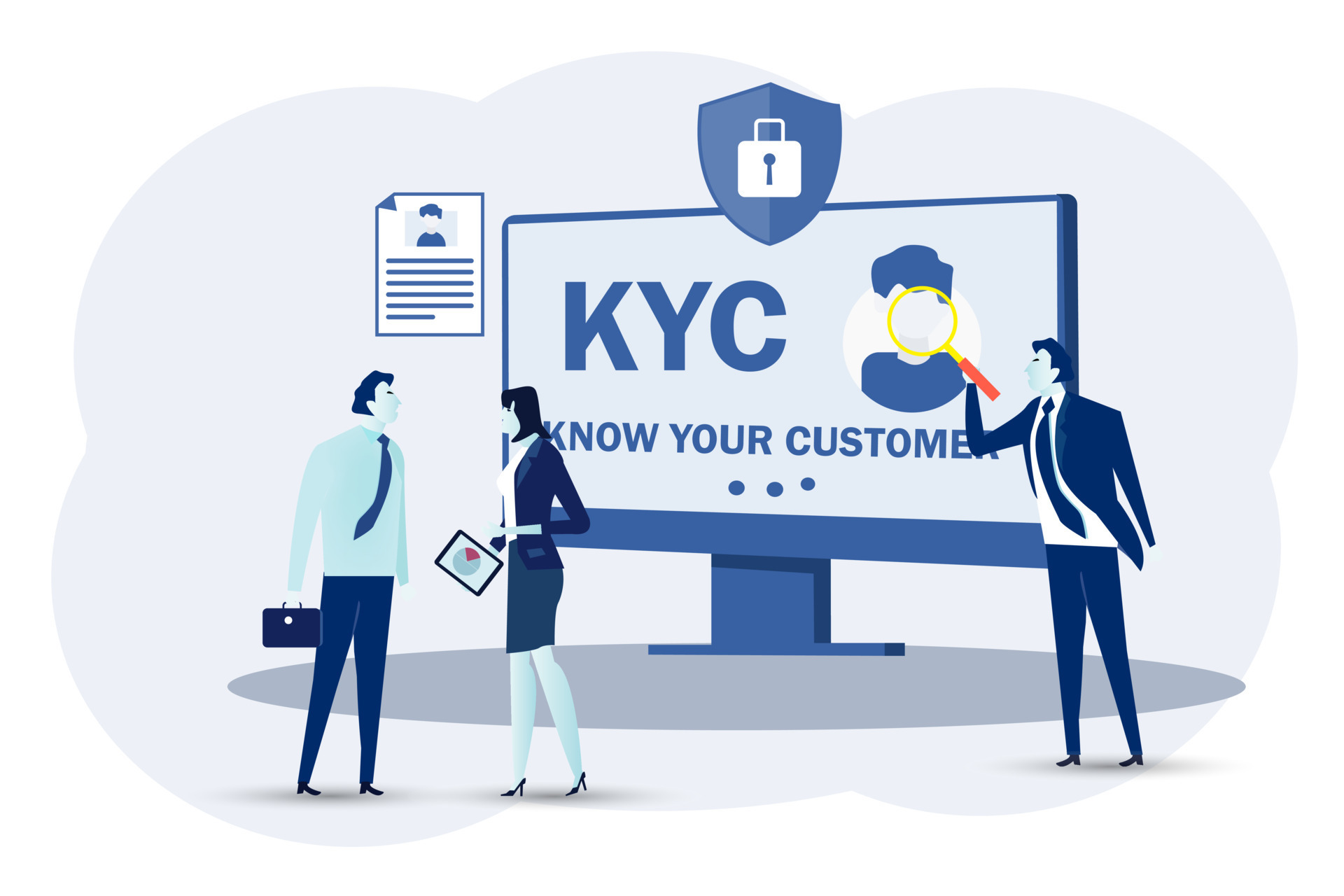 KYC Know Your Customer Concept Business Verifying of Clients Identity KYC Know Your Customer Concept Business Verifying of Clients Identity