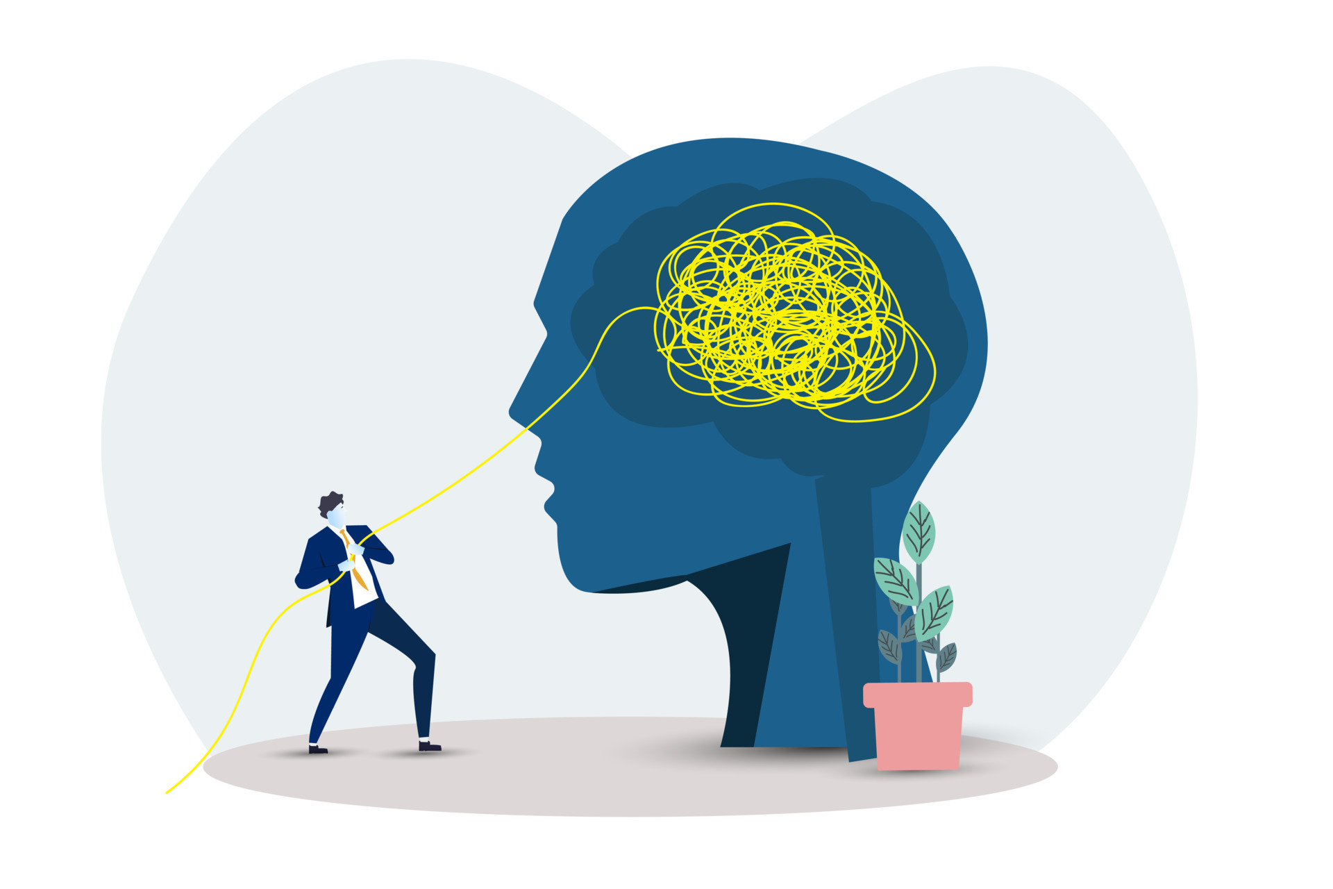 Businessman Chaos With Help Mental Health Or Psychotherapy businessman-chaos-with-help-mental-health-or-psychotherapy