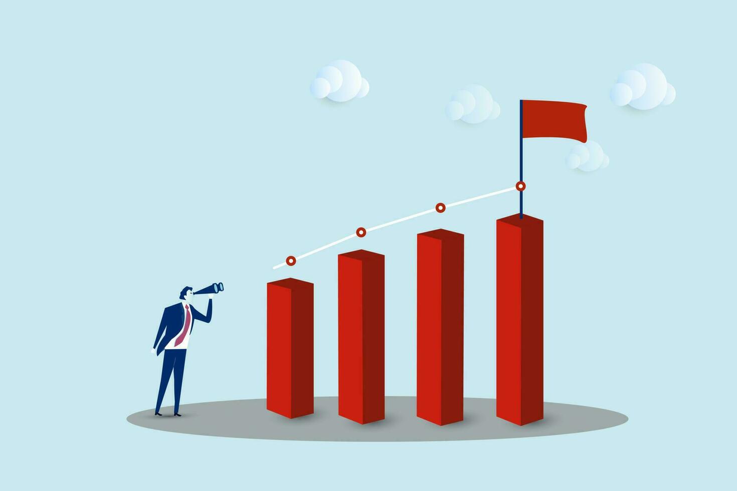 Business ambition and success concept. Symbol of goals, objective