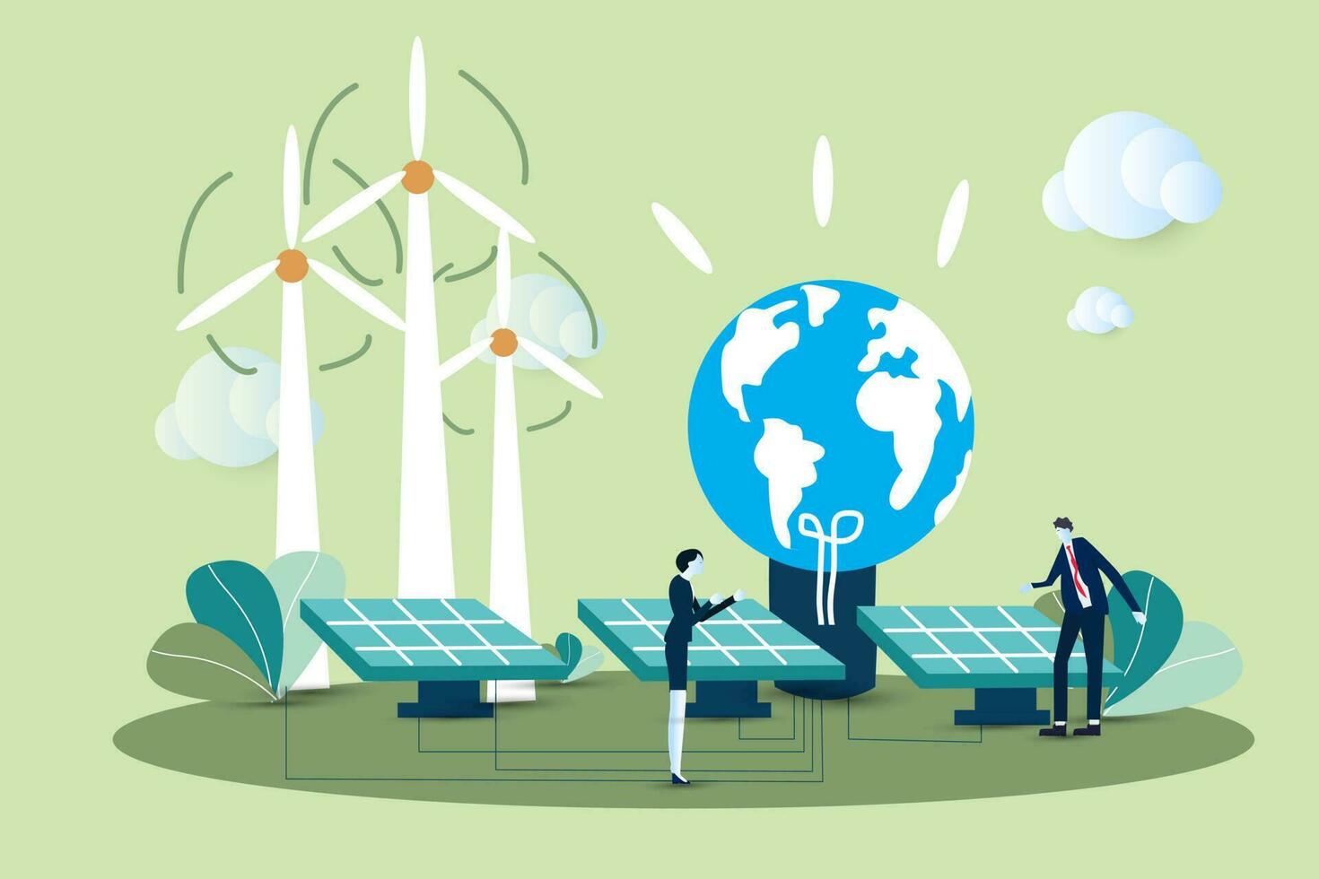 renewable energy renewable energy illustration vector solar energy, solar panel technology Determine the extraction of environmental resources, hours of the earth, saving energy and the planet.