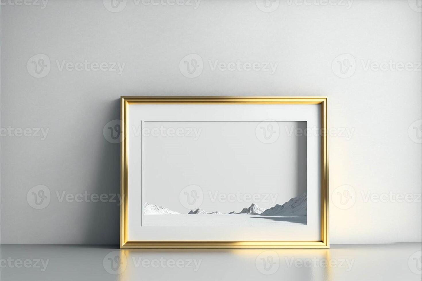 picture frame sitting on top of a table next to a wall. . photo