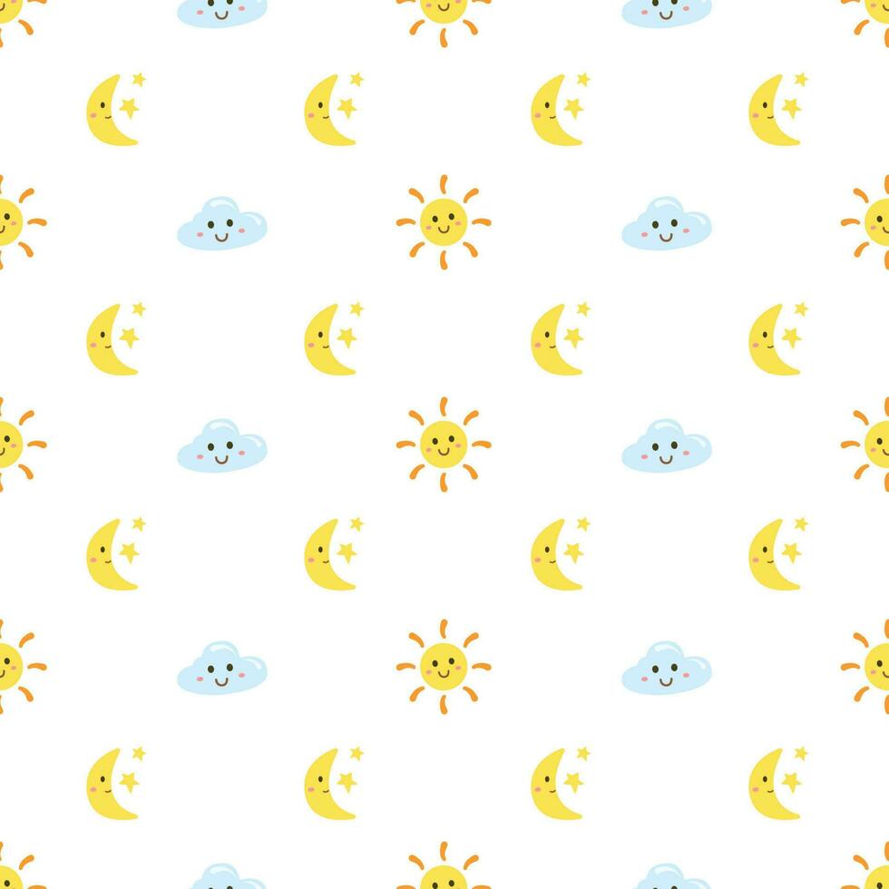 cute weather seamless pattern bg vector