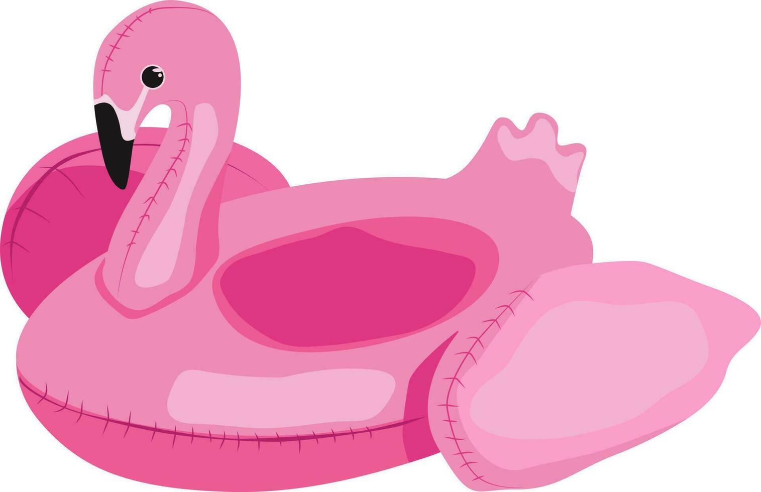 inflatable bright summer circle in the form of a flamingo vector