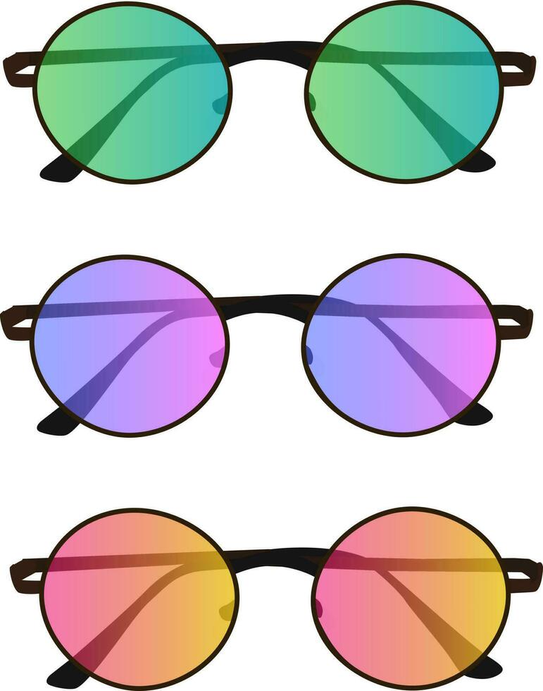 illustration bright summer sunglasses set vector