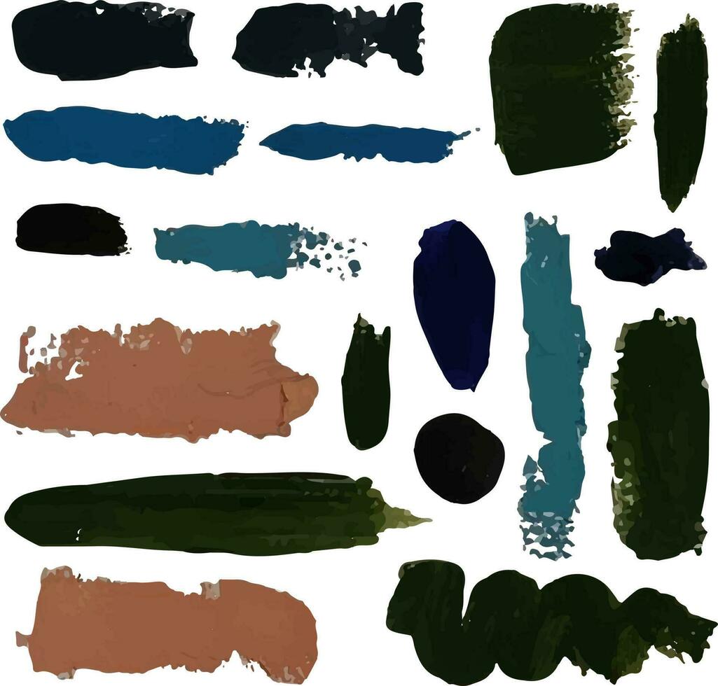 a large set of acrylics brushes for digital art vector