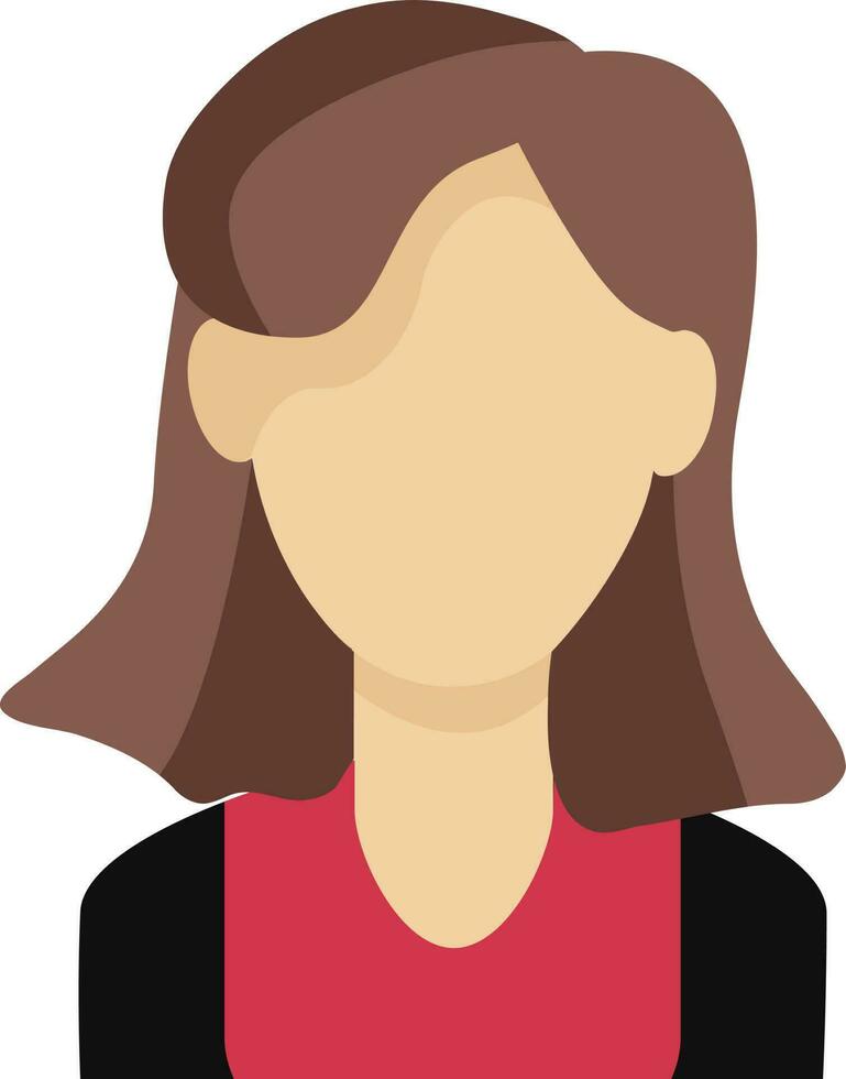 icon colored woman young girl avatar withshort brown hair faceless vector