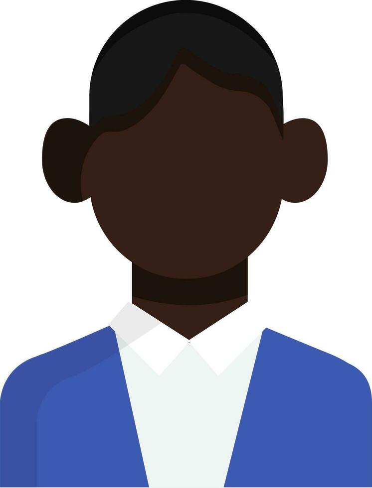 icono de colores hombre joven chico avatar con corto negro pelo sin rostro vector
