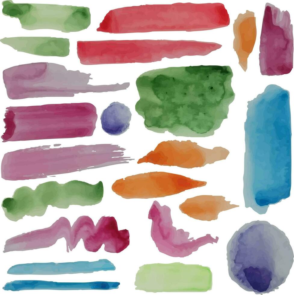 big set of watercolor brushes for digital art vector