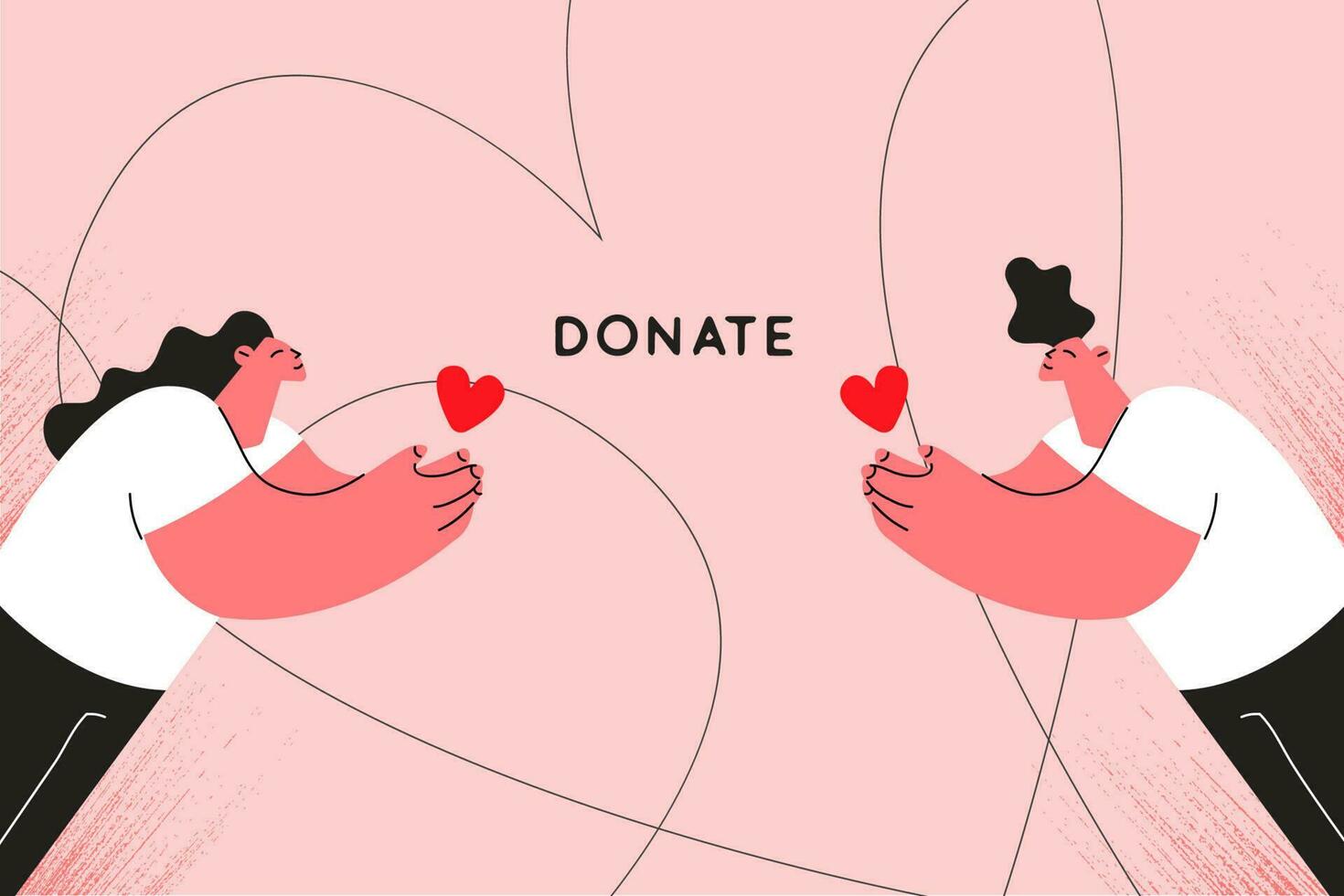Charity, donation and social care concept vector